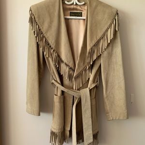 Danier Fringed Suede Tan Coat